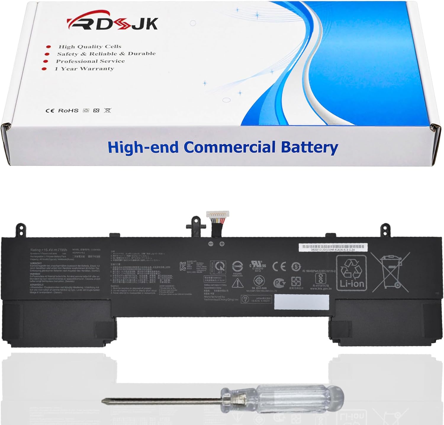 (Damaged) C42N1839 Laptop Battery for ASUS ZenBook 15 UX534 UX534F UX534FA UX534FAC UX534FT UX534FTC UX563 UX563FD UX533 UX533FAC UX533FTC UX533FD UX533FD-A8067T Q537FD Q546F Q546FD Q547FD Series 15.4V 71Wh