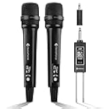 SonixForce Wireless Microphones, Professional Karaoke Microphone, Dual-Mic UHF System with 260ft Range, All-Metal Portable Microphone for Singing, Speaking, Meetings and Events