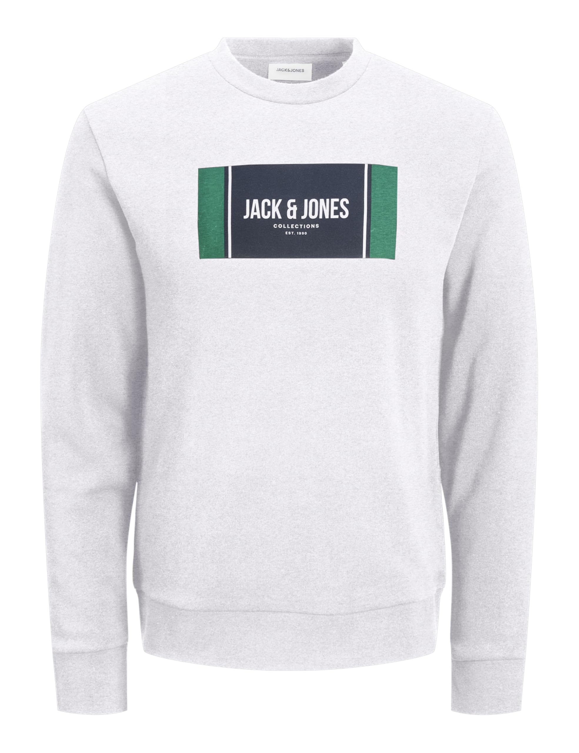 JACK & JONES Jjhayato Sweat Crew Neck BTS, White melange, XS