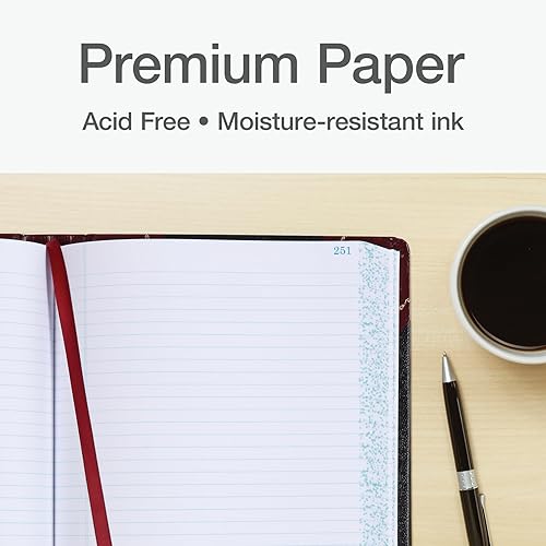 Miniatura 6 de Boorum & Pease 9 Series - Libro de cuentas con récord, con 500 páginas sin ácidos cosidas, 14-18 x 8-58 pulgadas, tapa dura negra, libro de