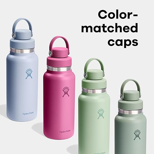 Miniatura 3 de Hydro Flask Botella de agua  Acero inoxidable aislado  Tapa de boca ancha para chug  Antiderrames, a prueba de fugas en 24 onzas color gris abedul
