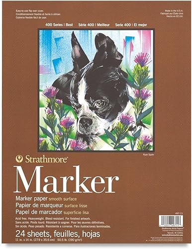 Almohadilla de marcador serie 400, 11 x 14 pulgadas, encuadernada con pegamento, 24 hojas por bloc