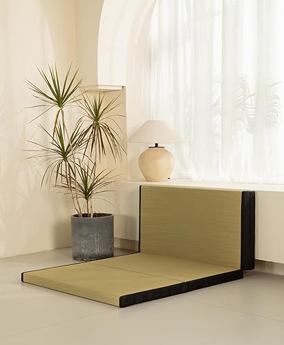 Miniatura 7 de MustMat Tapete grueso de tatami individual XL, cama de tatami japonés con bolsa de almacenamiento, 39 x 80 x 2 pulgadas (negro) Negro