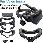 VR Pad de couverture pour l'index de la valve, support d'interface faciale magnétique PU Couvercle en cuir de mousse pour l'indice de valve, tampons en silicone noir VR Accessoires (ensemble de six pièces)
