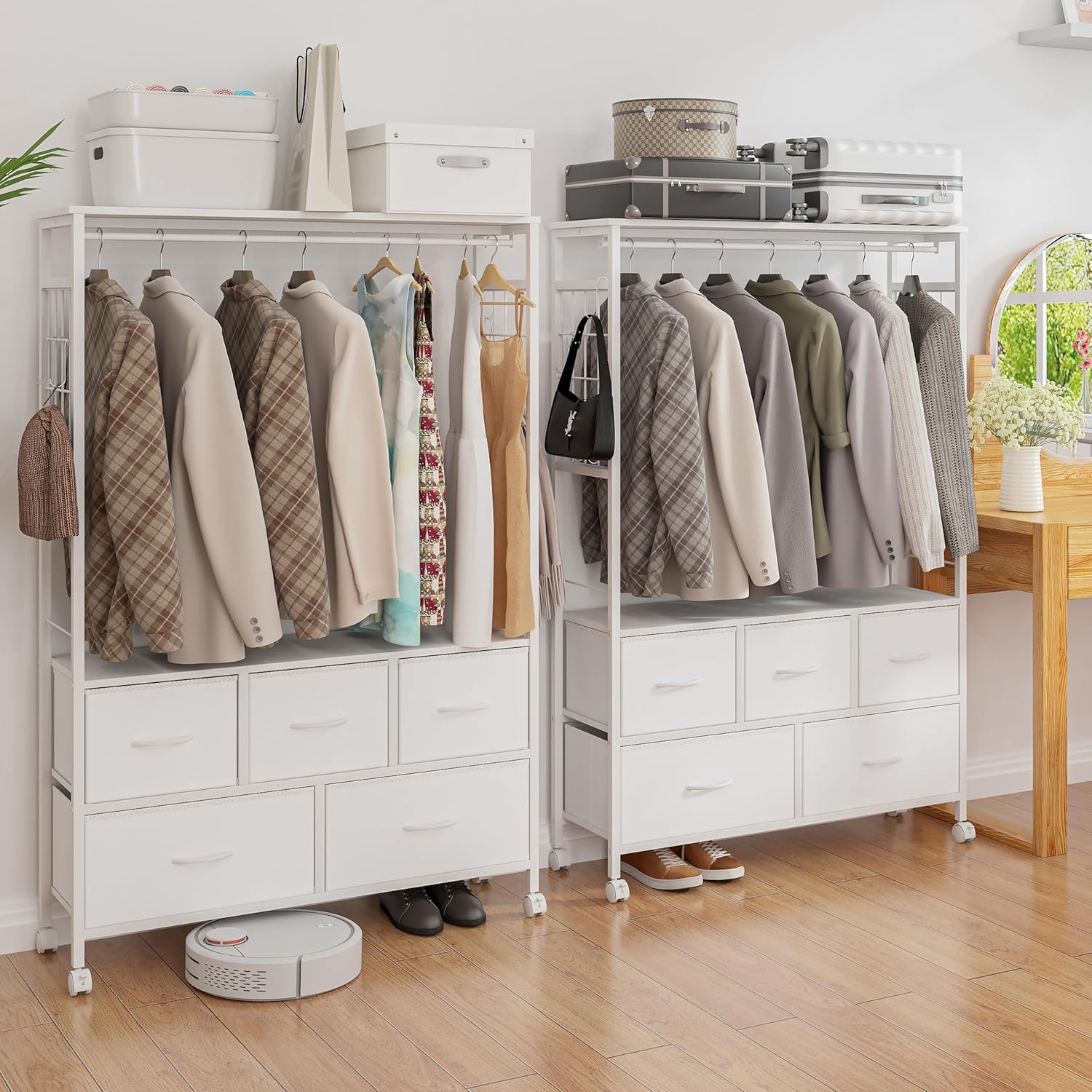 Amazon｜ハンガーラック 幅 100× 奥行 30× 高さ 151.2cm ベージュ