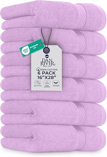 Vista 120 de DAN RIVER Juego de 4 toallas de baño, 27 x 54 pulgadas, 100% algodón, más grandes y ligeras, de secado rápido, súper suaves y absorbentes, toallas