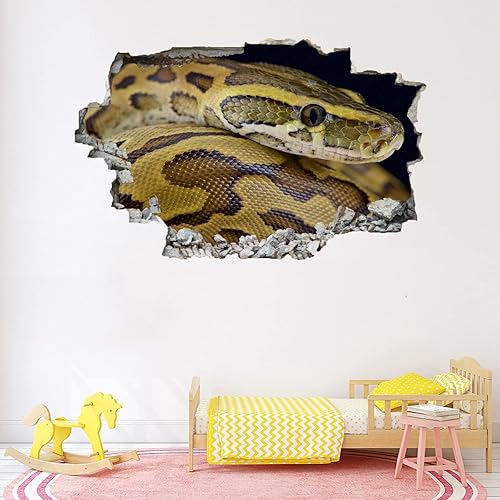 Miniatura 51 de Calcomanía de pared de animales, tatuaje de pared 3D de tiburón destrozado, removible, calcomanías de pared para habitación, calcomanías