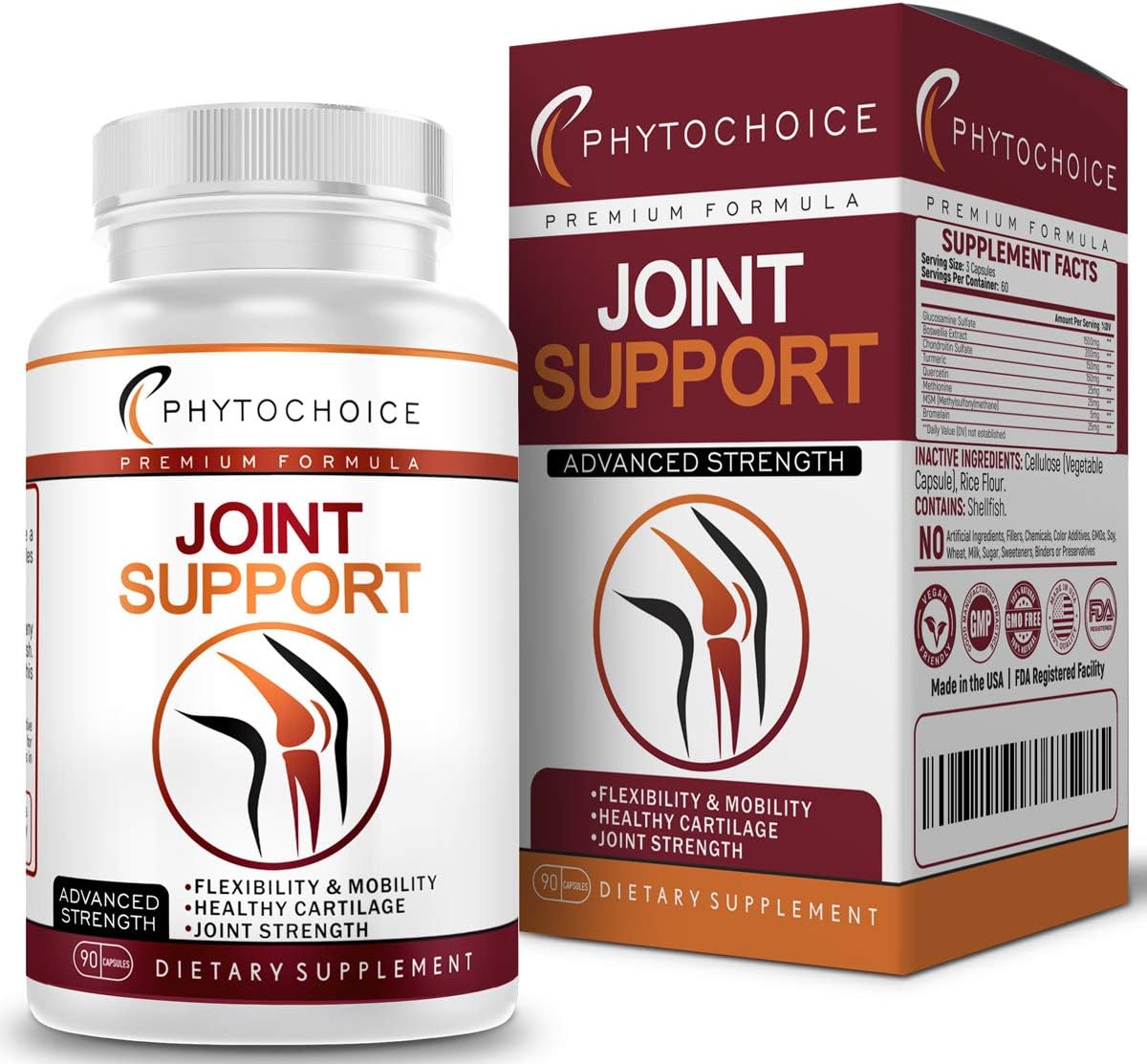 Glucosamine Chondroitin MSM Turmeric Boswellia - Joint Support Supplement for Joint Pain Relief Helps Inflammatory Response, Antioxidant Properties. Supplement for Back, Knees, Hands. 90 Capsules