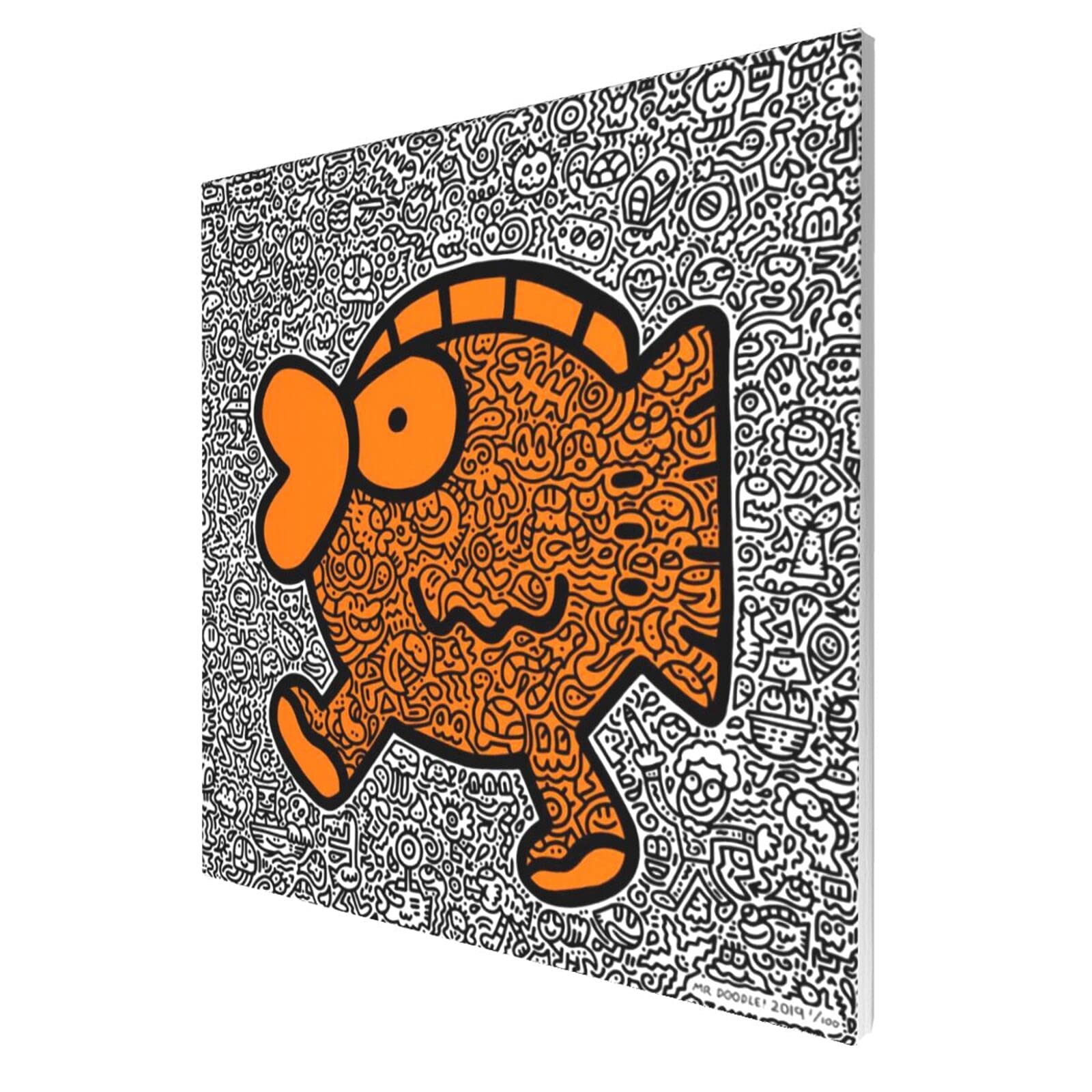 Amazon.co.jp: Mr. Doodle オリジナルアクリル絵画、フレーム抽象 