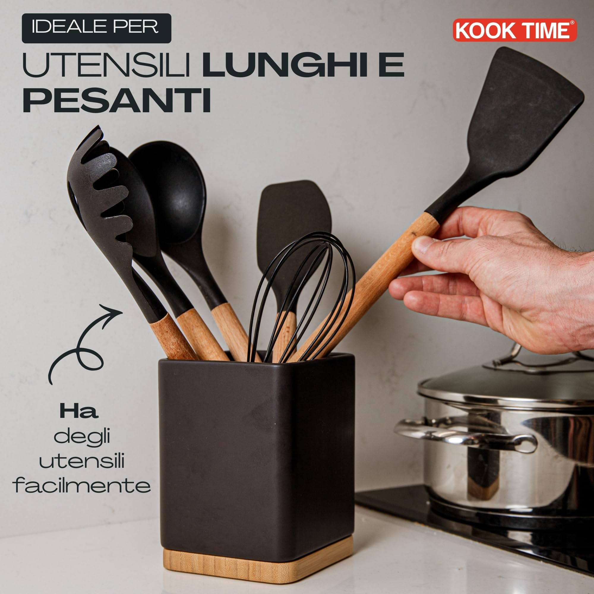 TONYSA Portautensili Da Cucina In Acciaio Inox Con 5 Ganci Installazione Con Foratura Portautensili Da Cucina Portautensili Da Cucina Da Parete Da 50 Cm 85477044