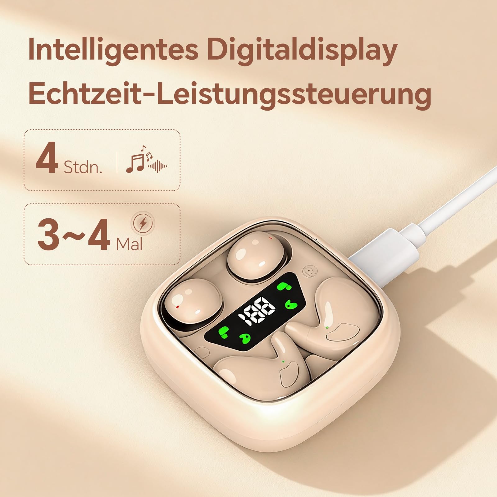 2 pares de mini auriculares para dormir con Bluetooth, inalámbricos, pequeños, invisibles, para orejas pequeñas, auriculares para dormir de lado, inalámbricos, auriculares en el oído
