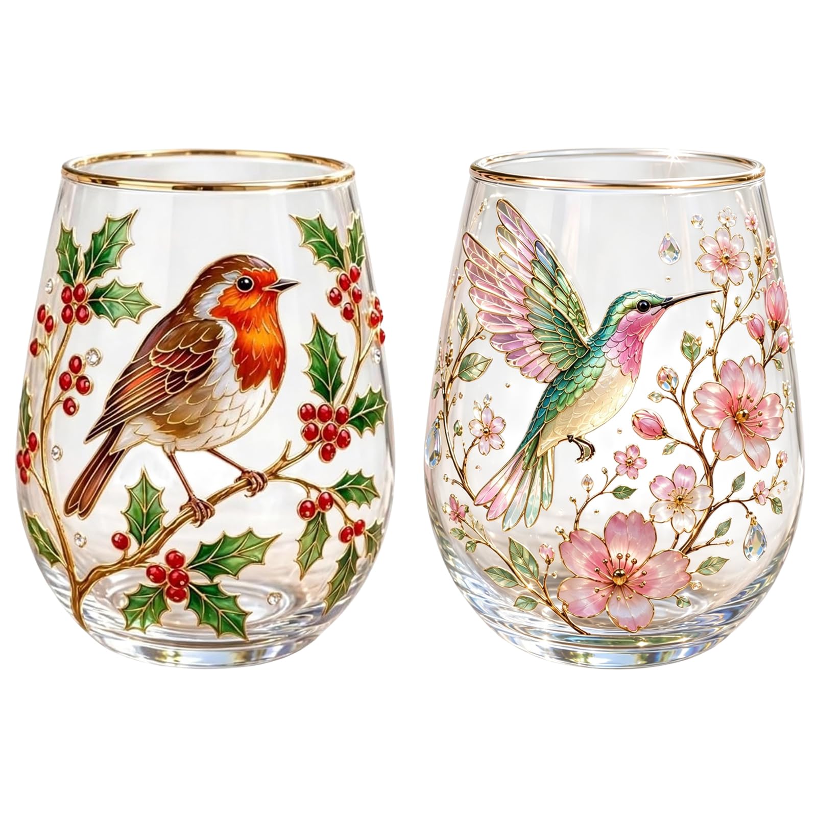 Verres à jus parfaits pour le petit-déjeuner : le gobelet 350 ml Magpie aux motifs colibris