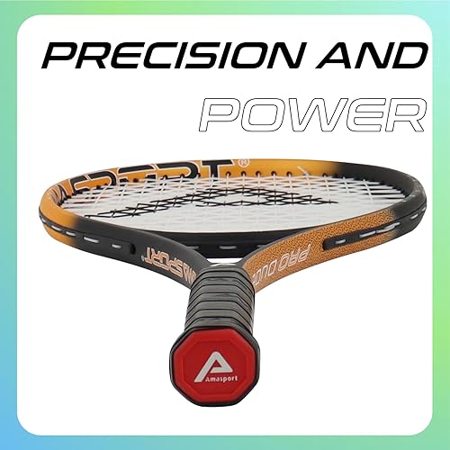Miniatura 5 de AMA SPORT Adult Tennis Racket - Pre-Strung Light Balance 27 inch Tennis Racquet for Women and Men Grip Size 2-4 14"