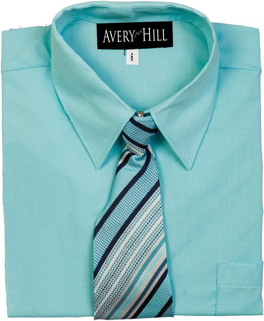 Avery Hill Boys Short Sleeve Dress Shirt with Windsor Tie