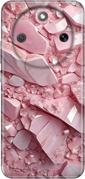 Honor Magic 8 Lite ile Uyumlu K l f, Pembe Elmas Temal  Desenli, Darbe Emici Silikon