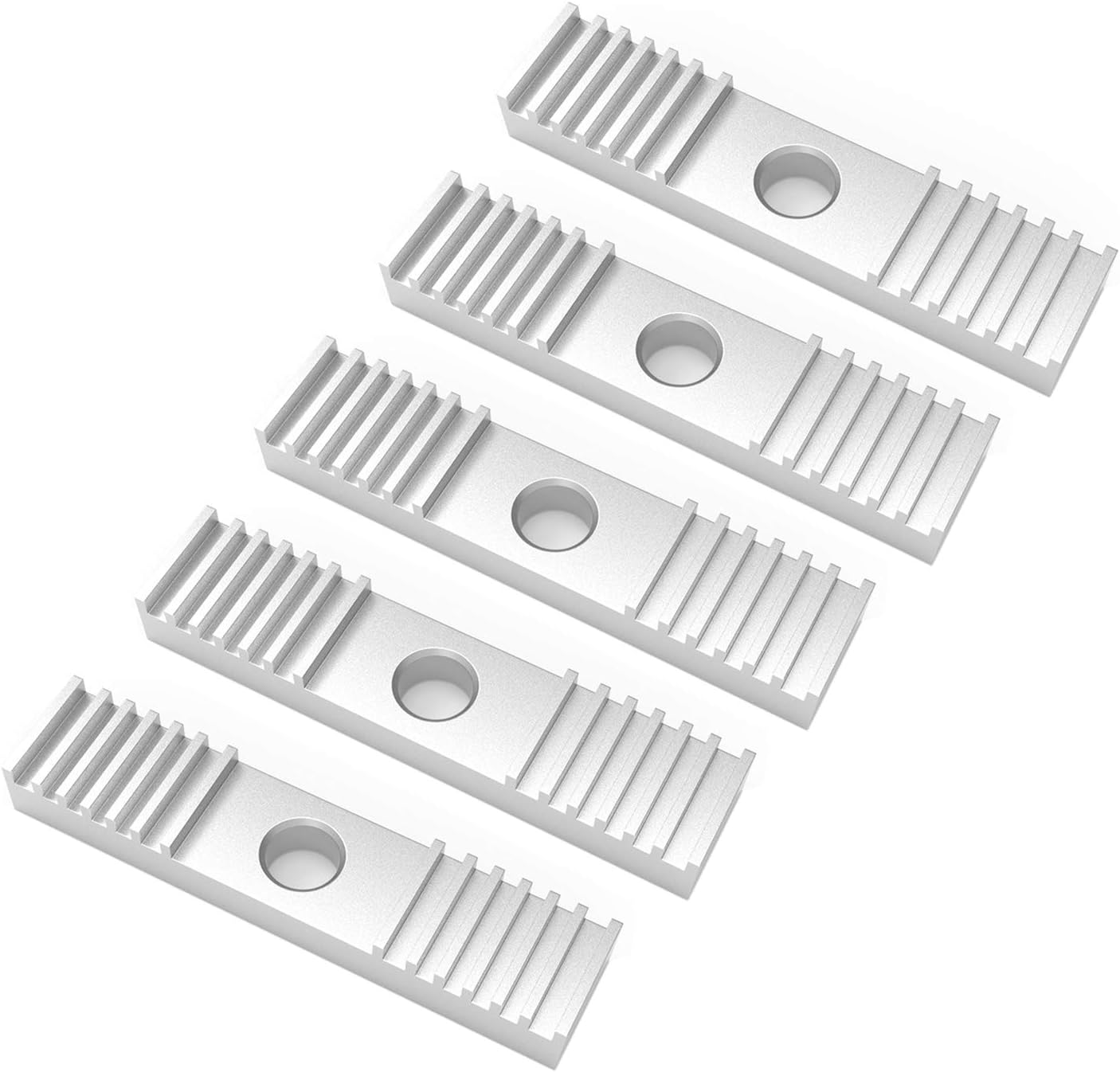 Sunhokey 5pcs 2GT Timing Belt Aluminum Gear Clamp Mount Block