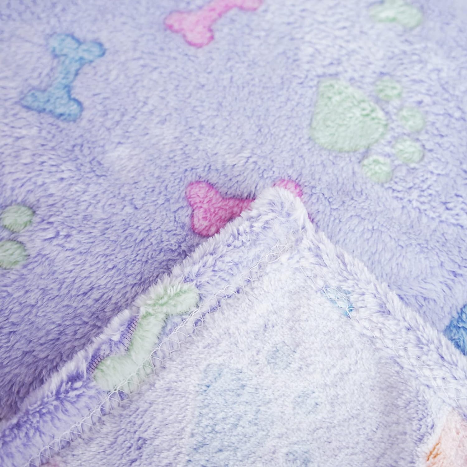 Patas Lague Pet Dog Blanket, 3 Pieces Super Soft Flannel Fleece Puppy Throw Blanket with Cute Print Design for Dog and Cat, Machine Washable (Violet Bone,20x30 Inches) : Pet Supplies