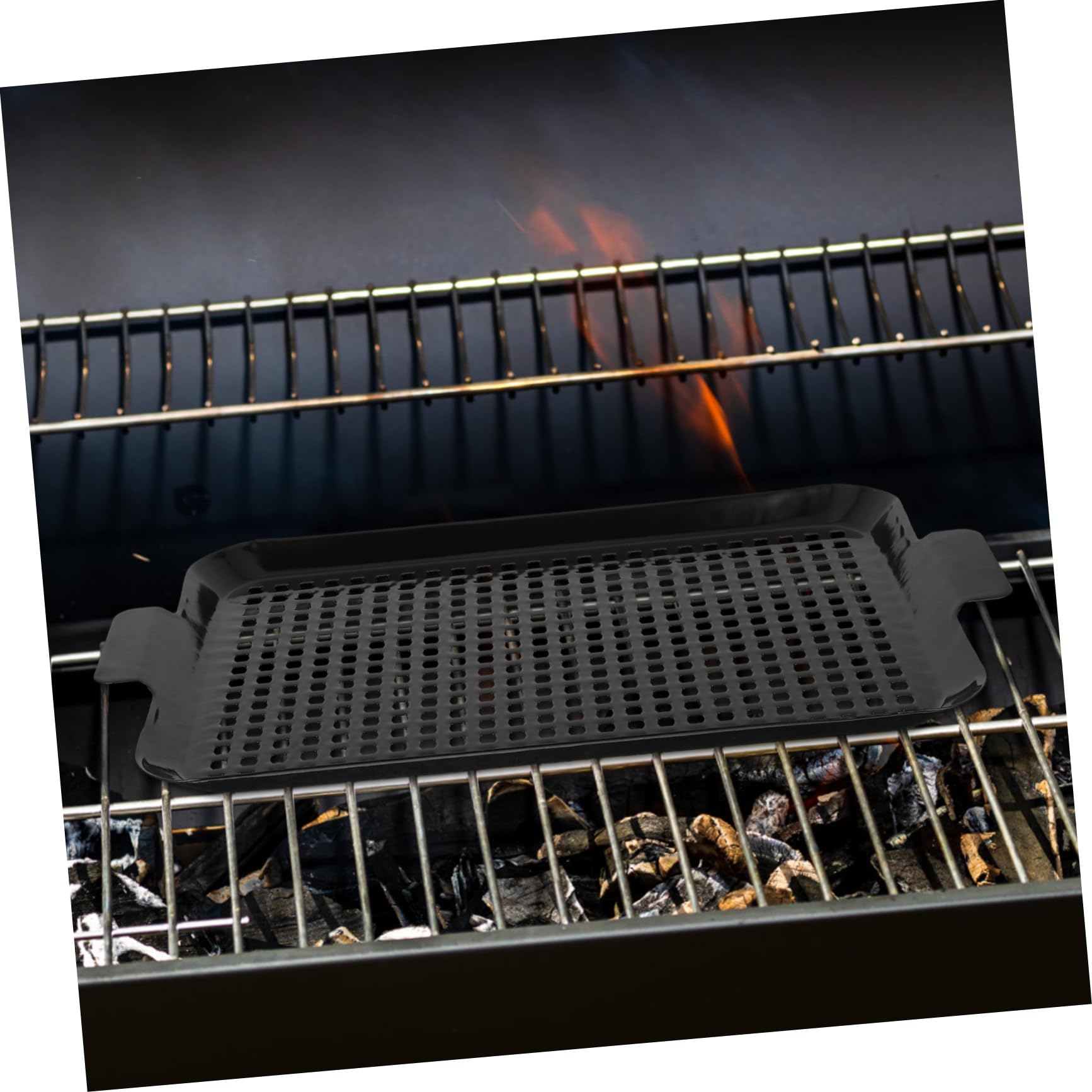 TOYANDONA 2piezas Placa De Parrilla Antiadherente con Agujeros Bandeja Resistente para Hornear para Pescado Carne Camarones y Verduras Exteriores