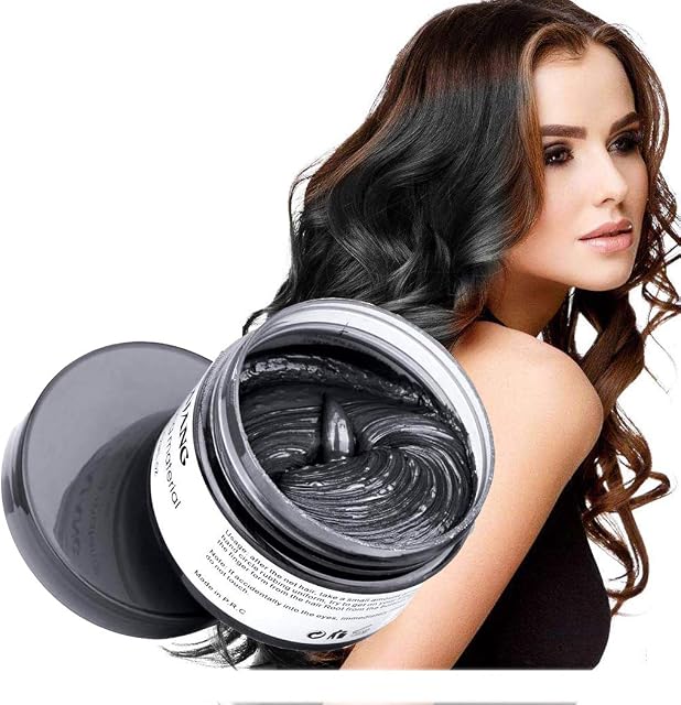 Temporary Hair Wax Colour, OCHILIMA Black Hair Wax Hair Style Dye Mud, Natural Ingredients Washable Hair Styling Cream for Men Women Coloring Wax 120g /4.23 Oz