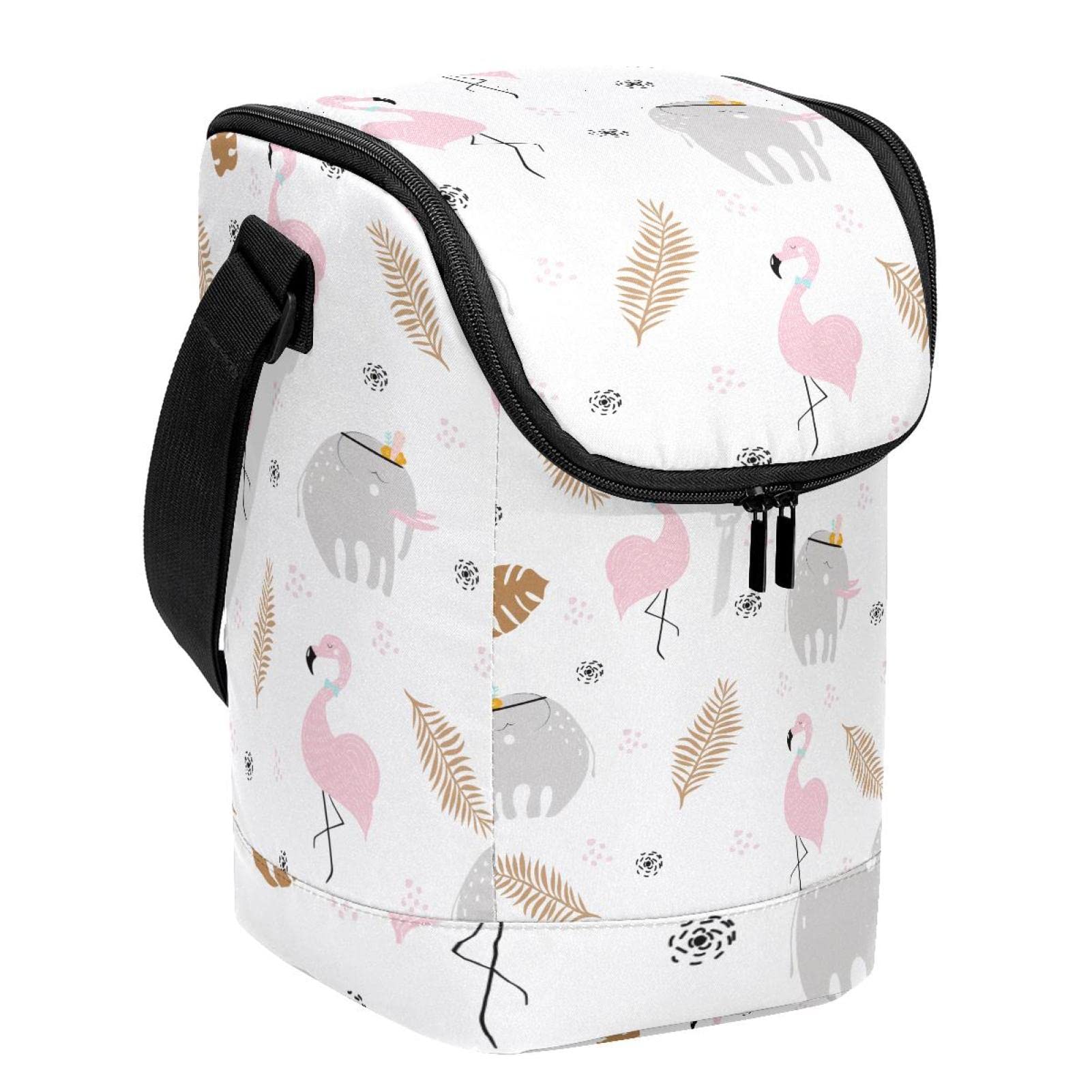 Bolsa de almuerzo grande de animales africanos pastel con correa ajustable para cantina