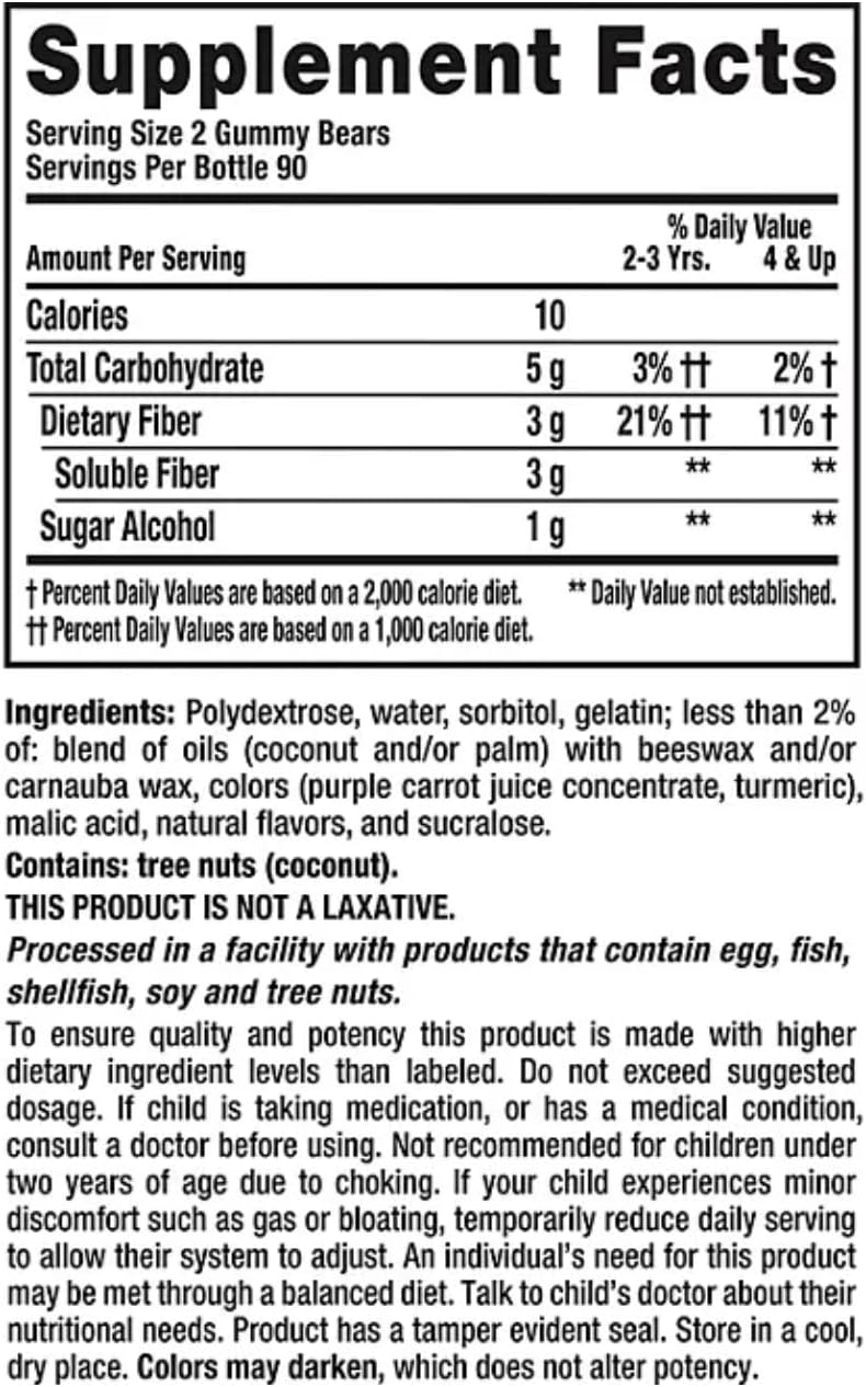 L'il Critters Fiber Gummies, Sugar Free, 180 Count
