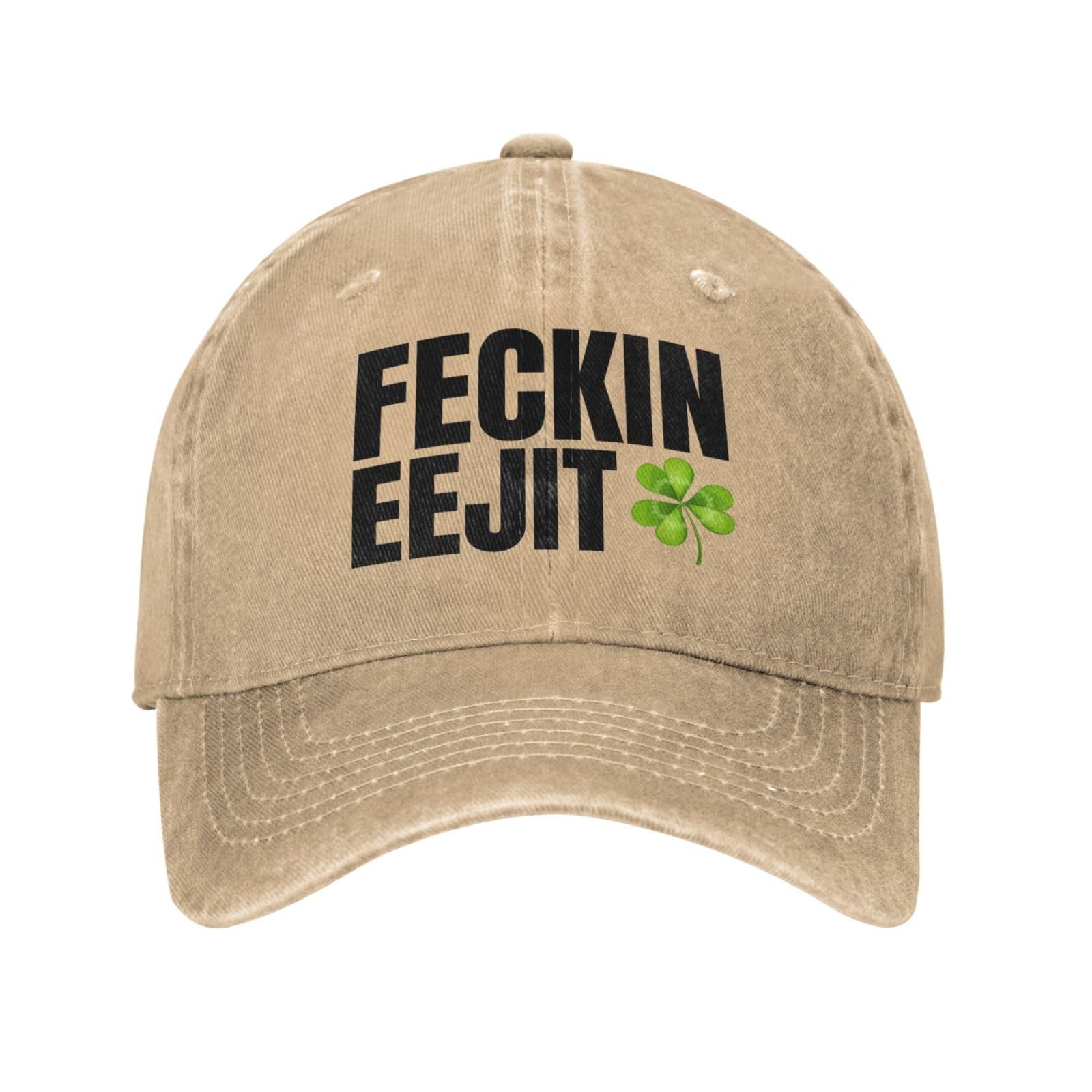 Melbrakin Feckin-Eejit Hat Baseball Cap for Women Men Natural
