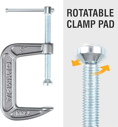 Miniatura 5 de Olympia Tools - Abrazadera en C, 38-130, (3 x 2 pulgadas)