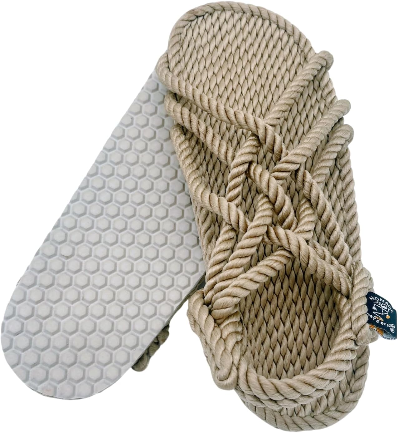 Nomadic State of Mind JC Rope Sandals, Handmade Shoes with Non-Slip Sole, Men Women Unisex, Lightweight Vegan Sandals