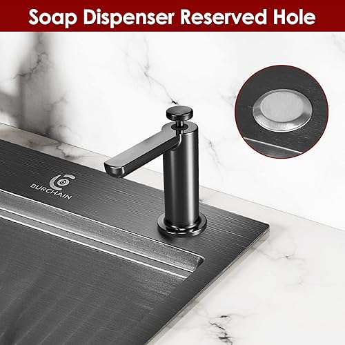 Miniatura 6 de Fregadero de cocina de acero inoxidable de 30 pulgadas, calibre 16, fregadero con estación de trabajo de un solo tazón, lavabo de cocina de montaje