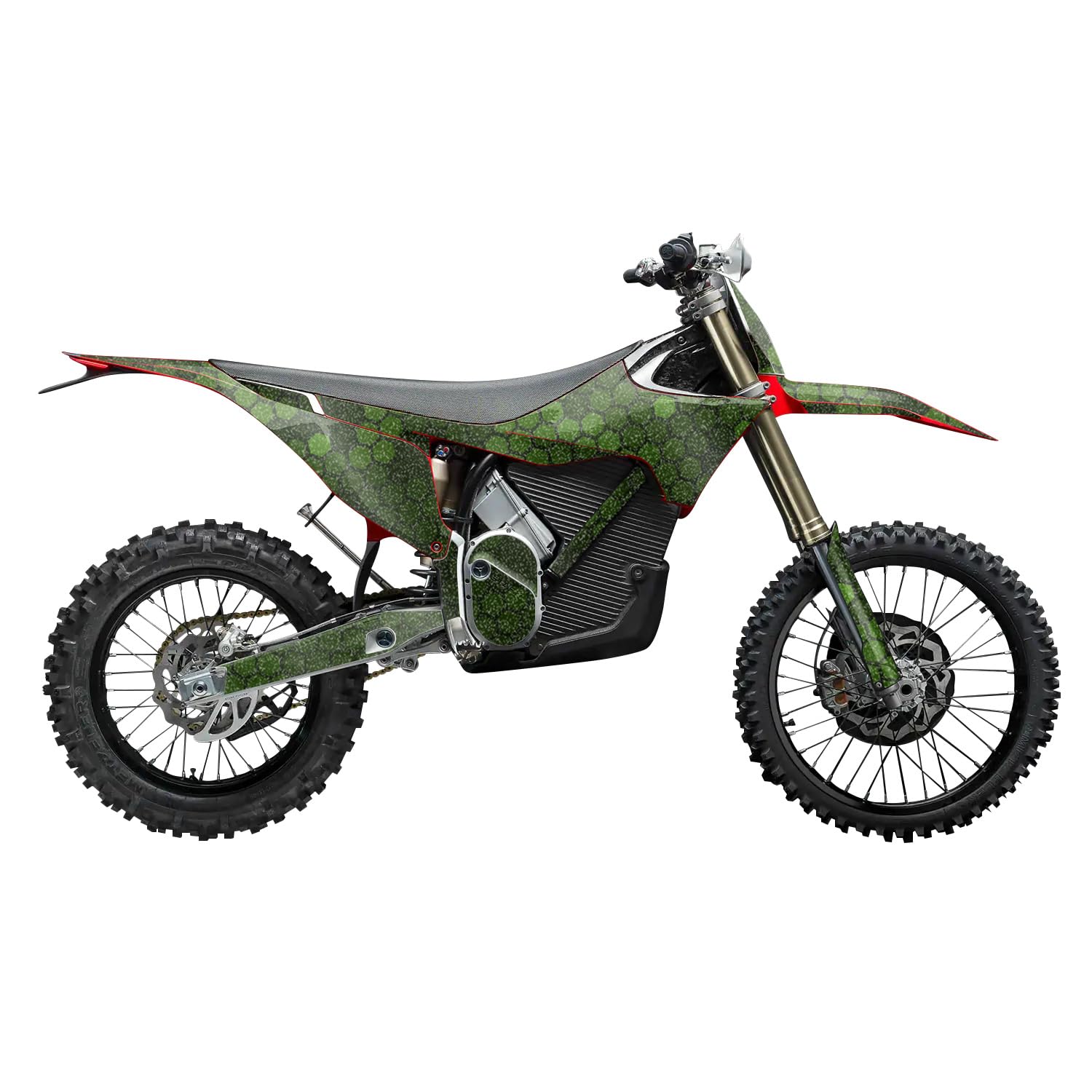 Glossy Glitter Stark Varg MX 2023-2025 Graphics Kit Wrap - Green Hexa Camo - Varg MX Skin - Premium 3M Vinyl Protective Wrap Decal Cover - Easy to Apply | Crafted in The USA by MightySkins