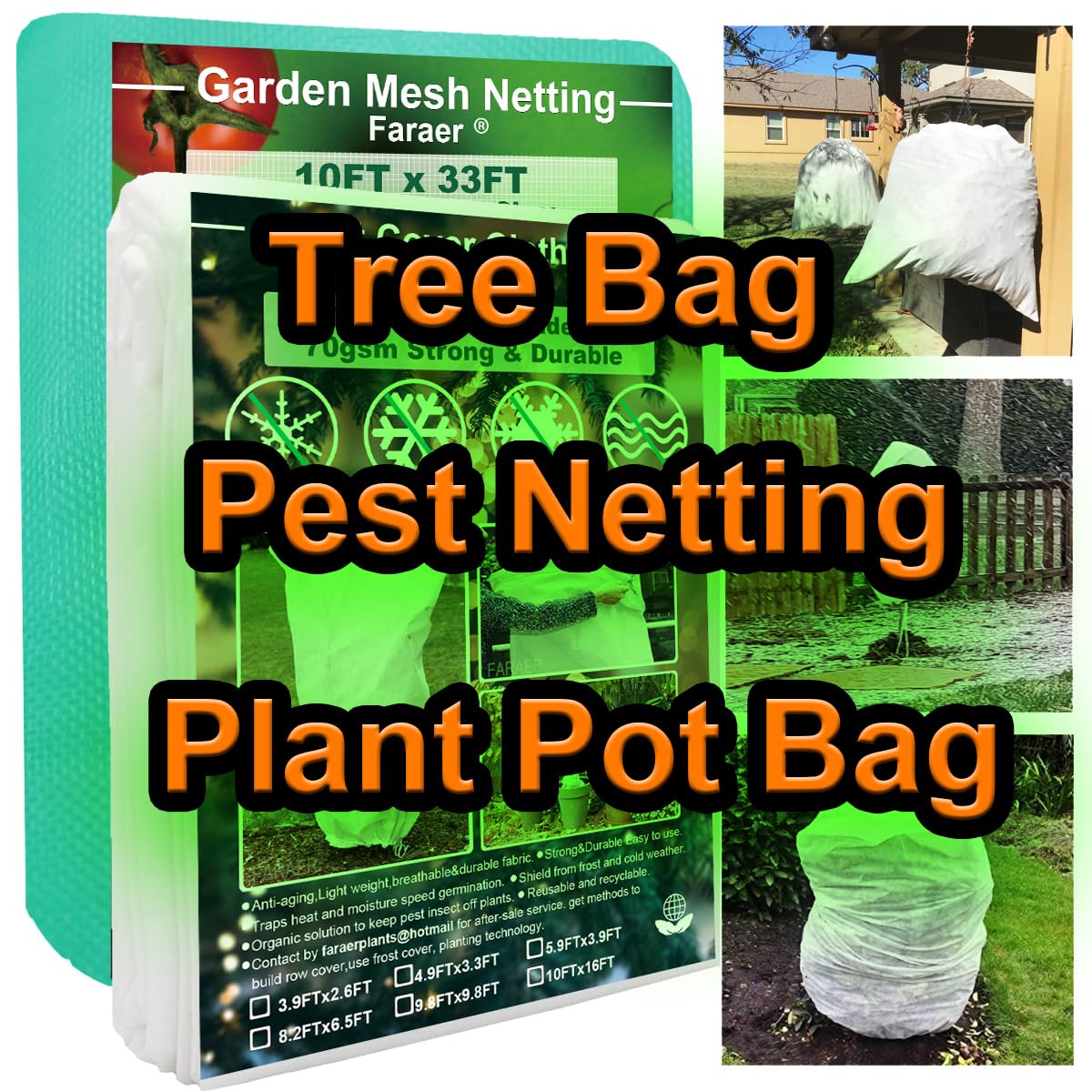 Plant Cover Freeze Protection Plant Pot Cover with Garden Insect Barrier Netting Sunblock Plant Shade Cover