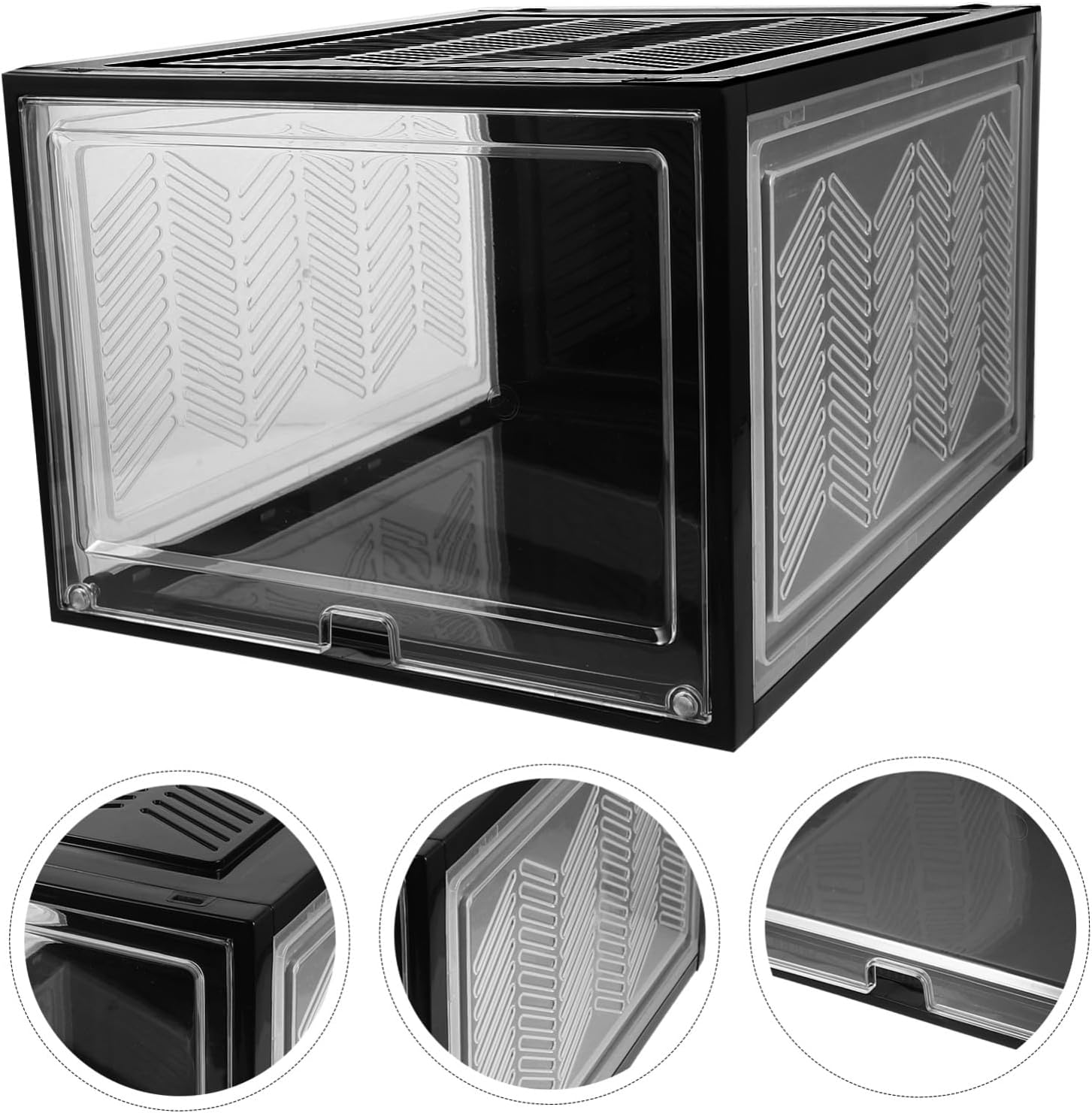 DECHOUS 2pcs Stackable Thickened Transparent Shoe Storage Boxes Sneaker Organizer Cases for Closet and Under Bed Dustproof Plastic Shoe Display Containers with Strong Load-bearing Capacity