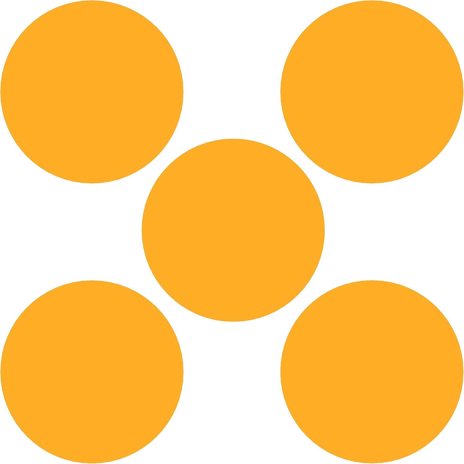 LiteMark Large Stickers, Removable Vinyl Dots, Matte Finish Circle Stickers, Round Decals for Retail & School Zones, Waiting Area Spots, Visual Schedules - (5 Inch, Golden Yellow, 80 Pcs)