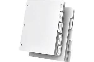 10 Pcs 3 Ring Binder Dividers: 5 Tabbed Dividers for Enhanced Organization