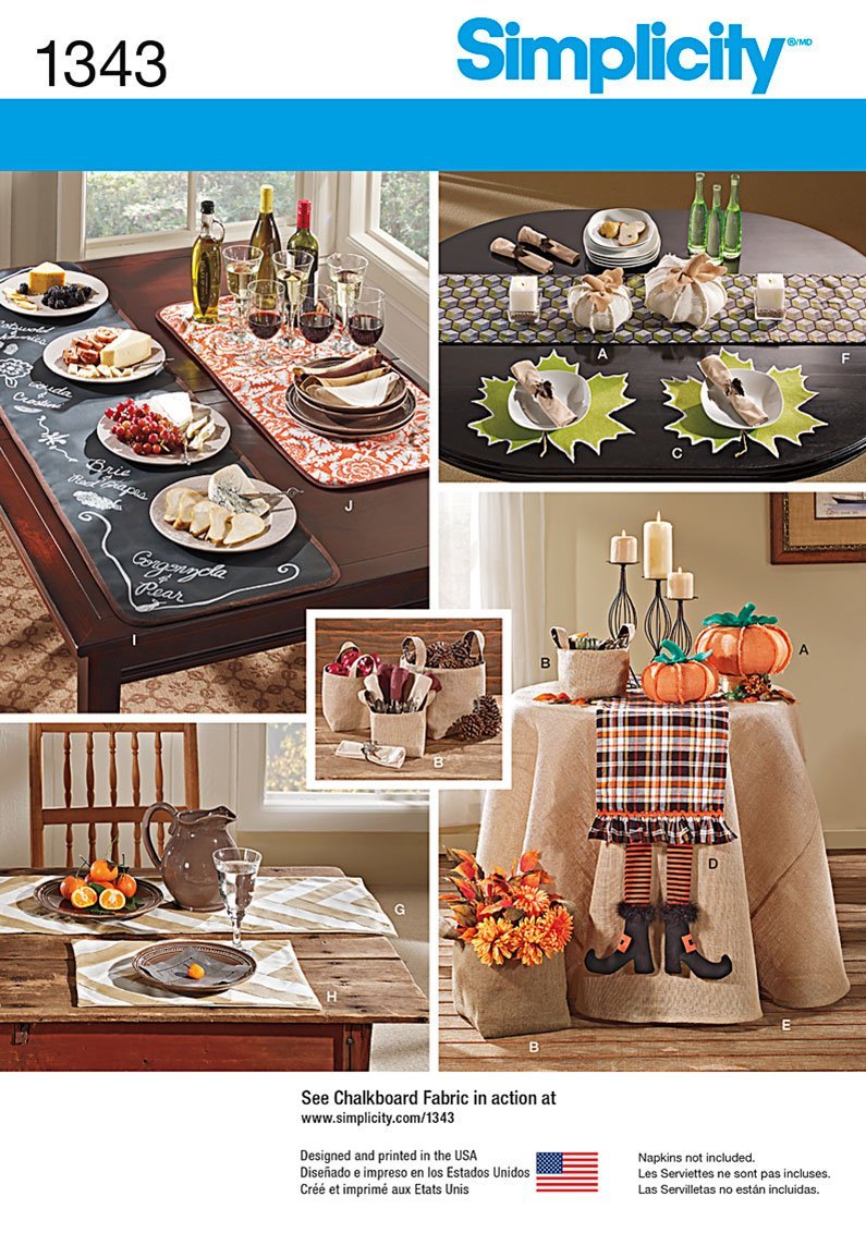 Simplicity US1343OS Size OS Autumn Table Accessories