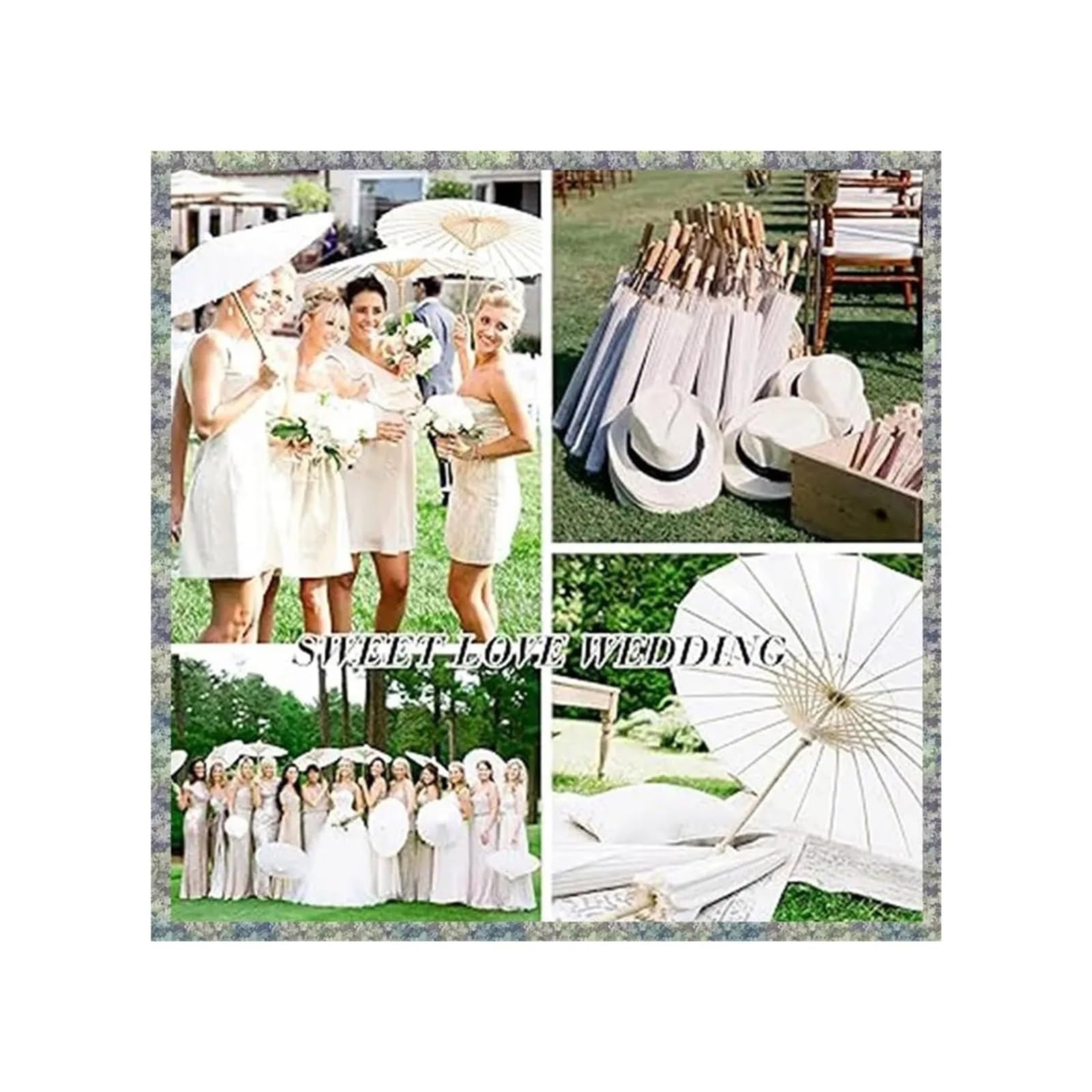 Paraguas De Papels para Boda 7PCS Paper Parasol Wedding Umbrella
