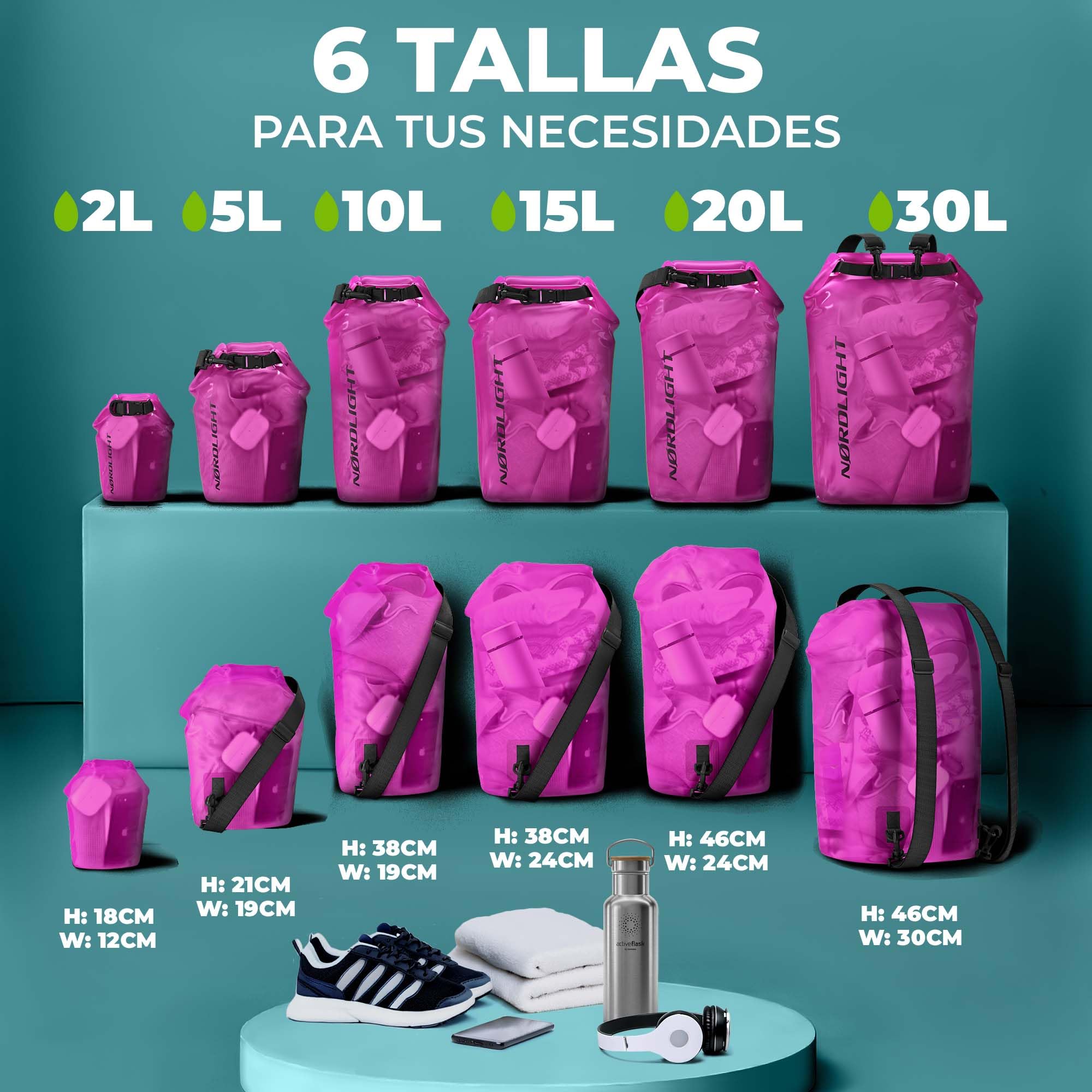 Nordlight Mochila Impermeable Roll Top 25L - Hybrid 25" | Bolsa Seca Con Compartimento Para Portátil De 15 Pulgadas, Bolsillos Exteriores E Interiores, Sistema De Transporte Acolchado — view 3