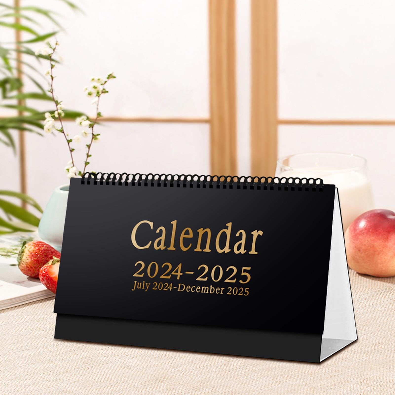 Calendario Da Scrivania 2026-2027 | 18 Mesi Con Adesivi E Rilegatura A Perforatura | Pianificatore Portatile Per Ufficio E Studio