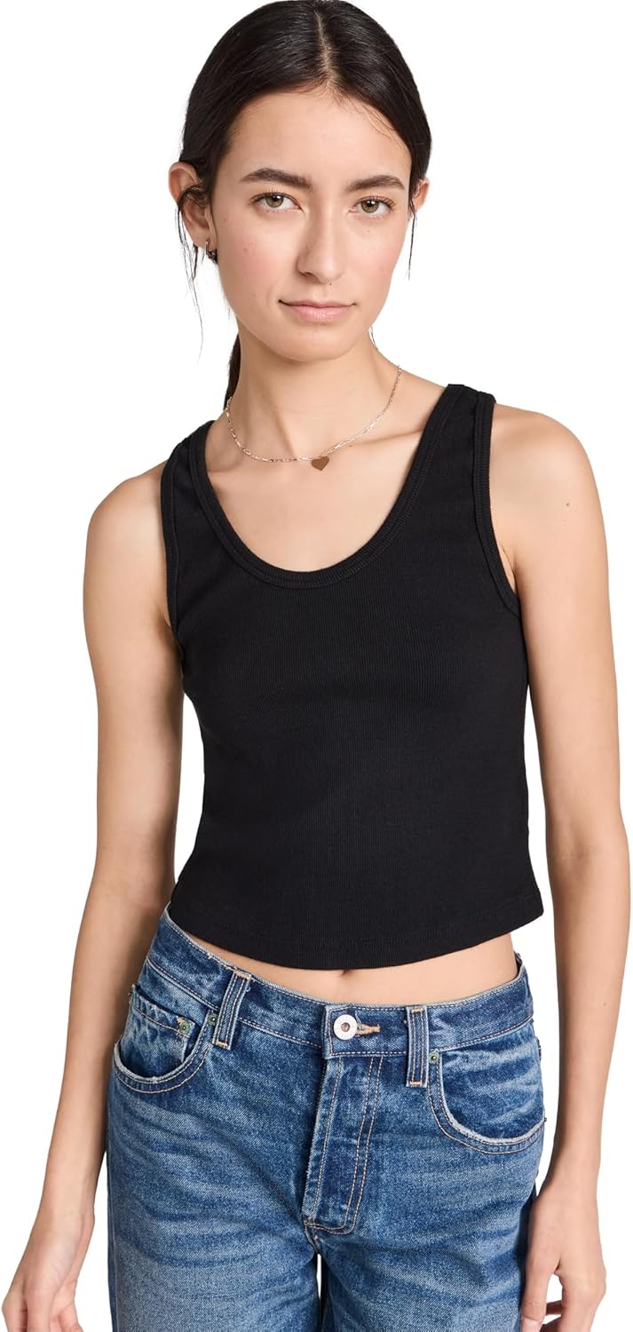 perfectwhitetee Women's Blondie Structured Rib Bra Friendly Tank