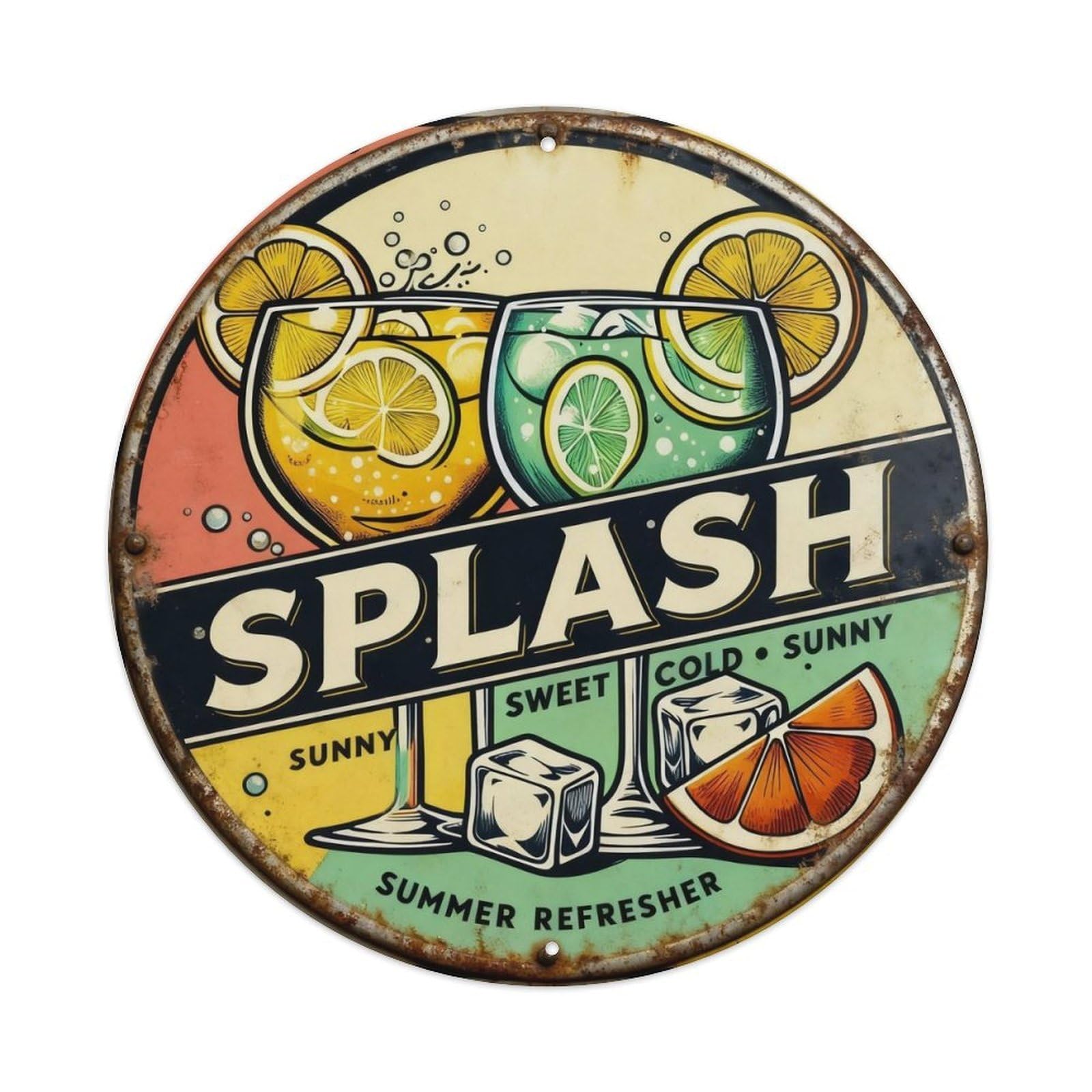 Retro Lemonade Splash Sign Metal Tin Sign Plaque