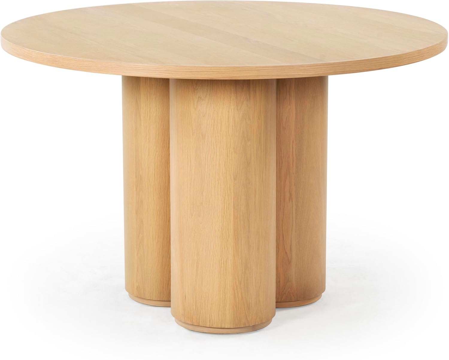 SAFAVIEH Couture Collection - Kathalina Natural Round Dining Table, Modern Cylindrical Pedestal Base (SFV7242A)