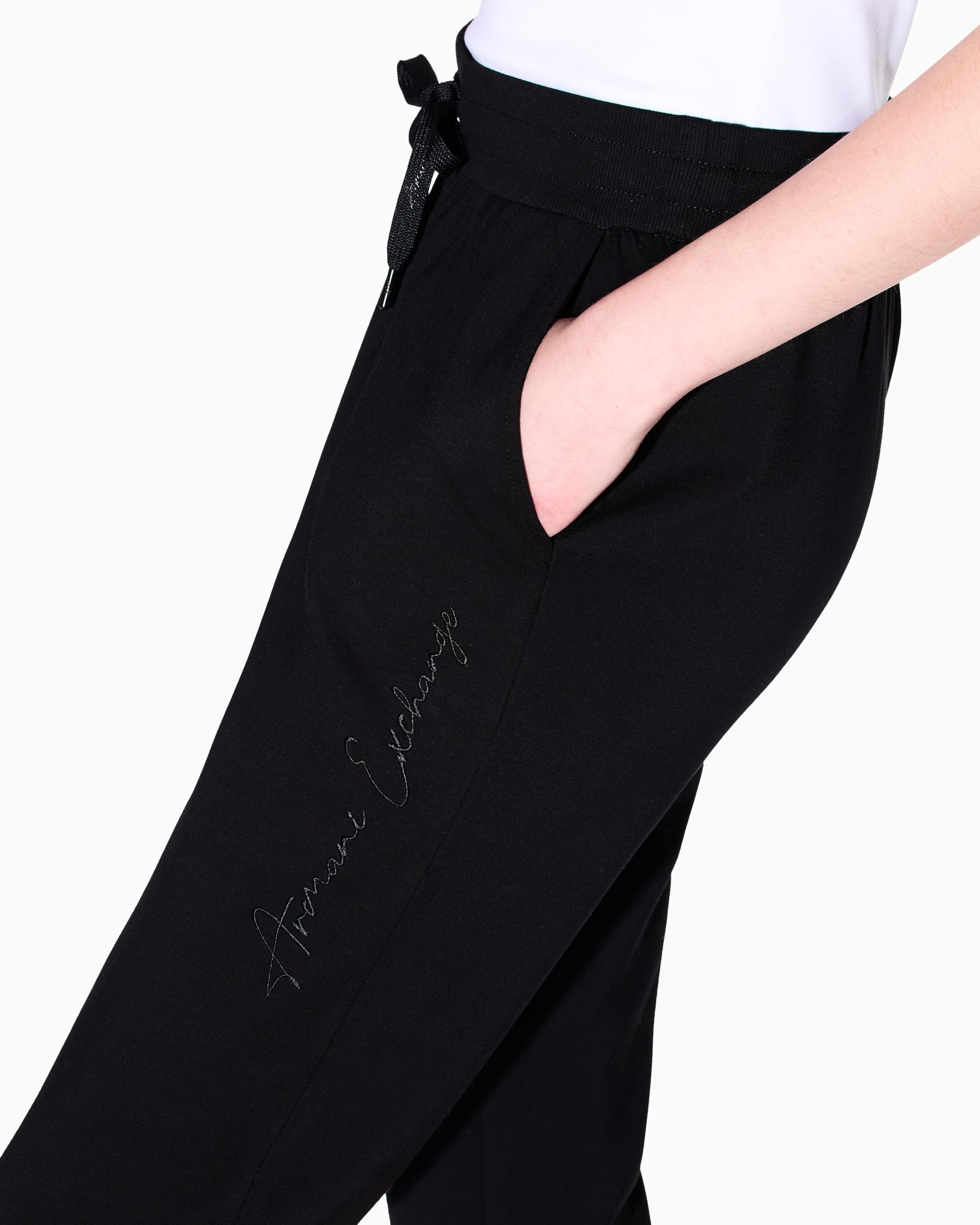 Armani Exchange Essential, Logo Signature, Shiny Logo On Drawstring - Spodnie dresowe Kobiety