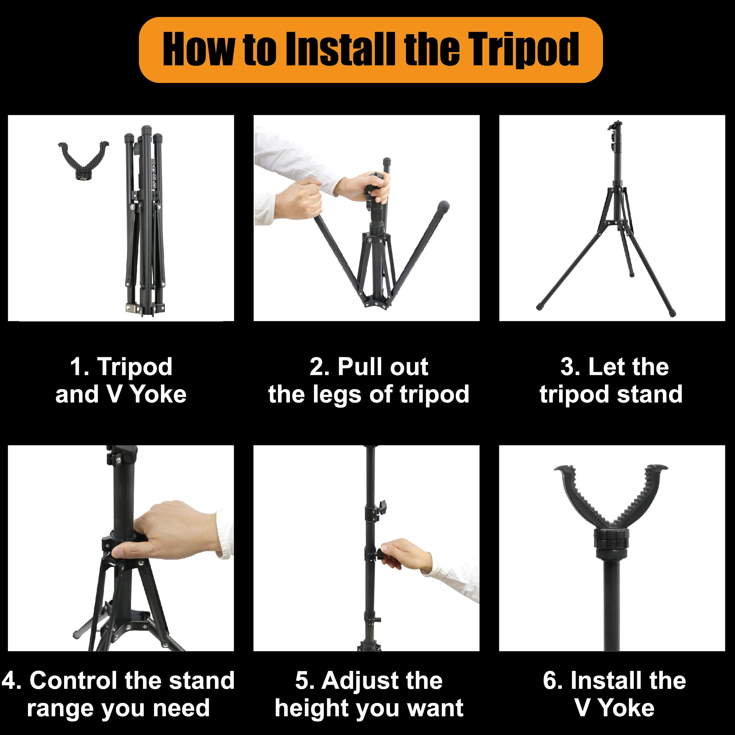 HUNTPAL Jagd-Stativ Aluminium - Höhenverstellbarer Schießstock 63-172cm