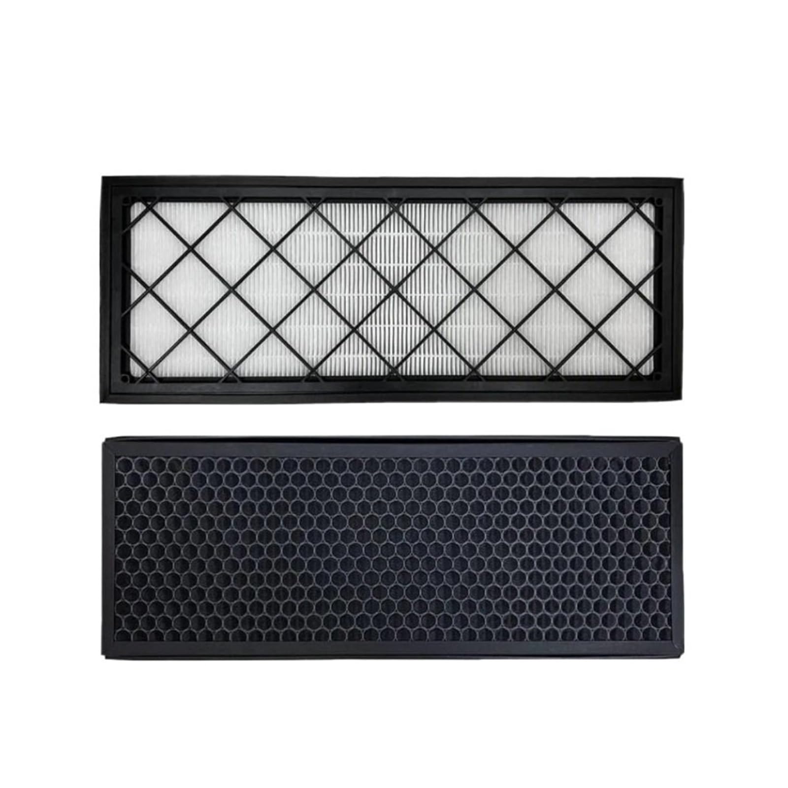 Lohfgtar 2Pcs Hepa Filter Cabin Filter Cover Fit For Model Y 2020-2024 Cabin Filter Air Filter Hepa Air Intake Filter Replacement With Activated Carbon Conditioning Filter Cover(2Pcs Hepa Filter)