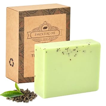 Tea Bar Soap Body Hand Face Wash Bar, Shaving Soap for Men, Tea Moisturizing Bar Soap Gentle Soap Bar with Plant-Based Exfoliants Softens & Soothes Skin3.5 oz