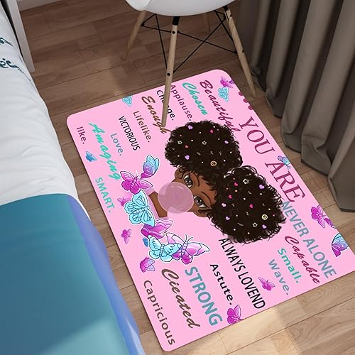 Vista 48 de Alfombras de Niñas Negras Afro para Sala de Estar Alfombras Moradas Dormitorio Decoración Mágica del Hogar Arte Música Niña Sofá Tapetes de Piso