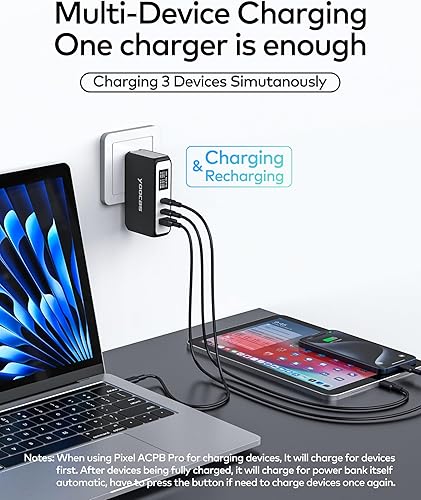 Miniatura 3 de Banco de energía portátil, cargador híbrido 2 en 1, 10000 mAh, cargador portátil de 45 W con cargador de computadora portátil de 65 W, USB CA, 3