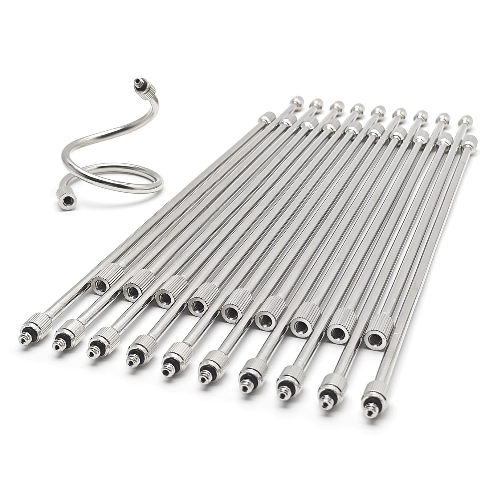 Photo 1 of 20 Pack Flexible Nozzle Extensions, Brass Mist Rod for Outdoor Misting System, Bendable Copper Extended Pole 10/24 UNC for Garden, Humidification, Outdoor Cooling, Dust Control, Landscaping(11.5Inch)
