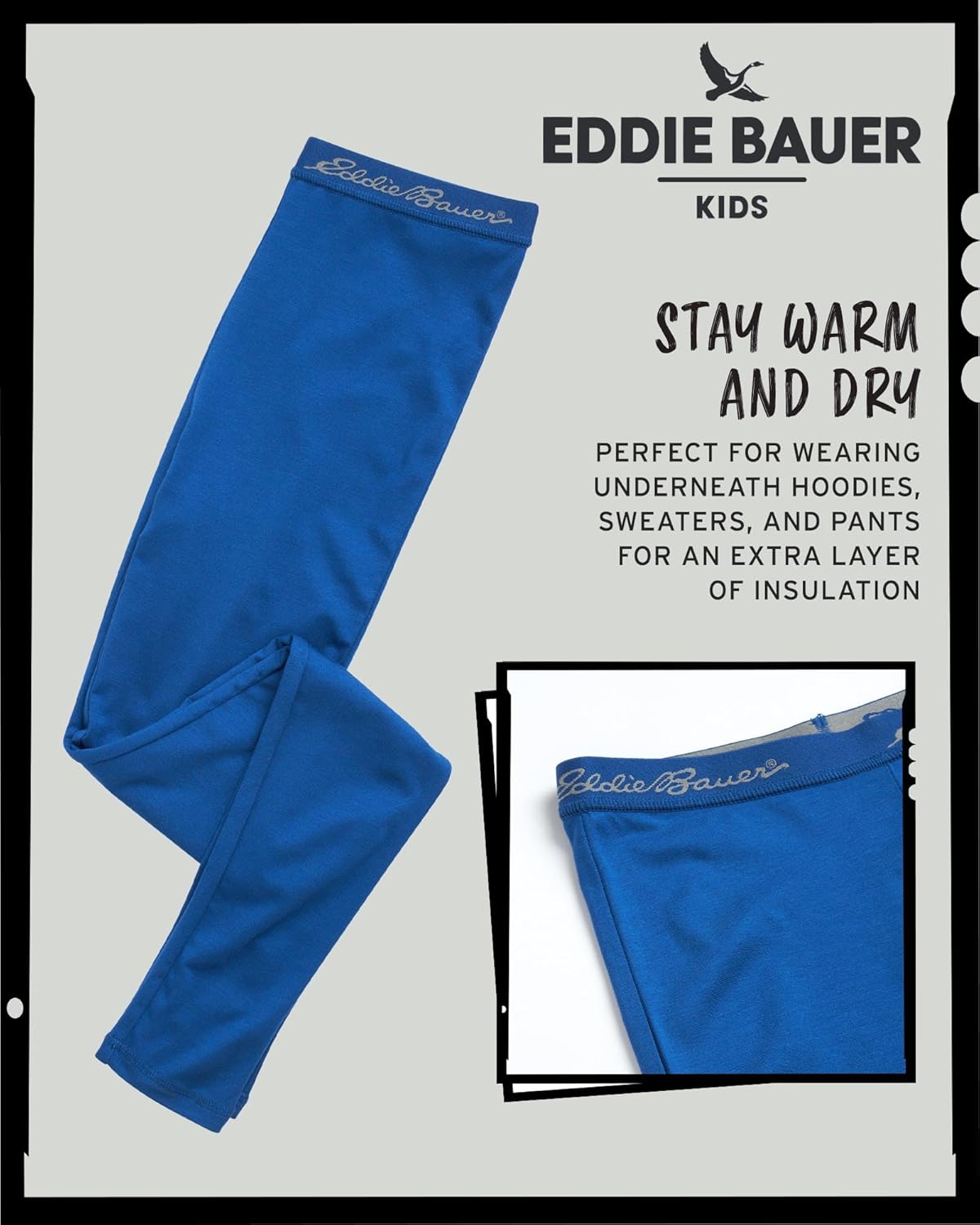 Eddie Bauer Kids Thermal Underwear Set - 2 Piece Performance Base Layer Shirt and Thermal Pants for Boys and Girls (5-12)