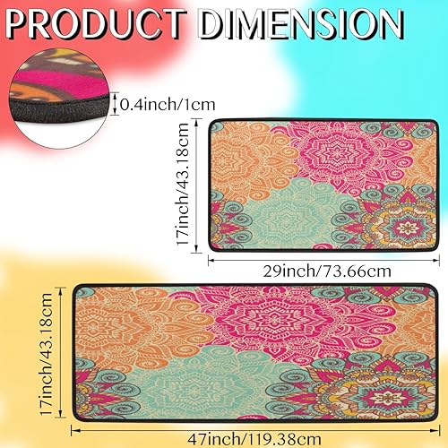 Vista 58 de GUYOS Bright Night Sky Galaxy - Tapete de cocina acolchado antifatiga, juego de 2 piezas, duradero, resistente a las manchas, parte inferior multi